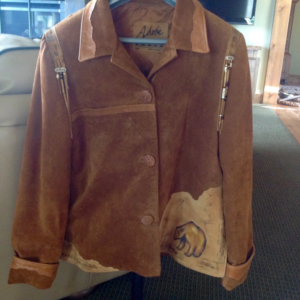 Custom made vintage western suede jacket